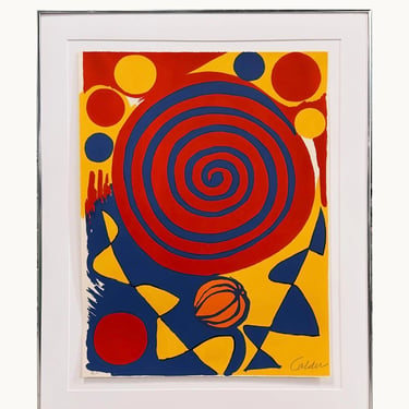 Alexander Calder "Spiral with Pumpkin" Lithograph, 1972