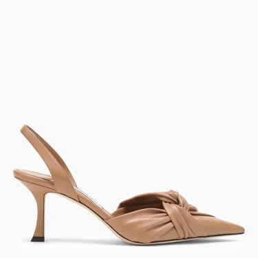 Jimmy Choo Hedera 70 Slingback In Biscuit-Coloured Leather Women