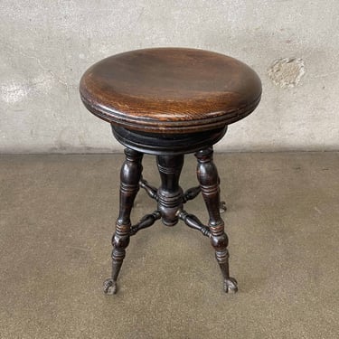 Antique Oakwood Piano Stool - HOLD