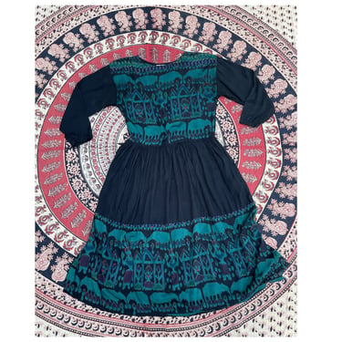Vintage ‘90s PASSPORTS Pier 1 Imports Ikat print dress  | Pier One hippie dress, boho, S/M 