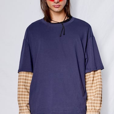 Navy/Yellow Plaid Combo Long Sleeve Shirt
