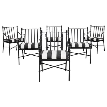 Set of Six Michael Taylor Montecito Garden Dining Armchairs