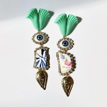 Ceramic surrealist daydream earrings 