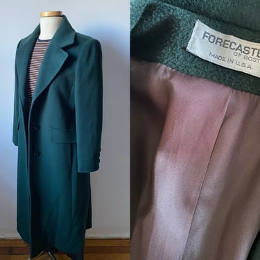 Hunter Green Wool Overcoat by Forecaster 