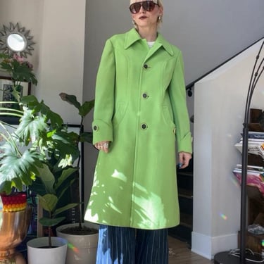 VTG 60s Otavan Trebon Lime Green Overcoat 