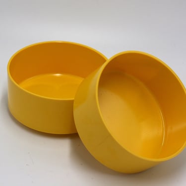 vintage Heller mid-century yellow cereal bowls set of two 