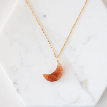 Sunstone Moon Necklace