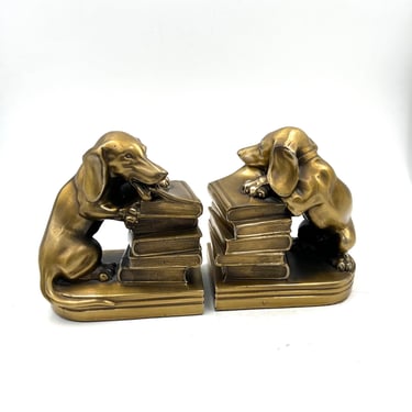 Pair of cast Brass Decorative Bookends By Philadelphia Manufacturing