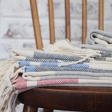 BEV Navy| Handwoven Cotton Blanket | Eco-Dyed, Lightweight, and Artisan-Made in Nicaragua