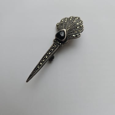 Art Deco style Sterling Marcasite Brooch 