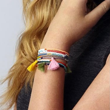 Sidai Designs | Elastic Tassel Wrap Bracelet