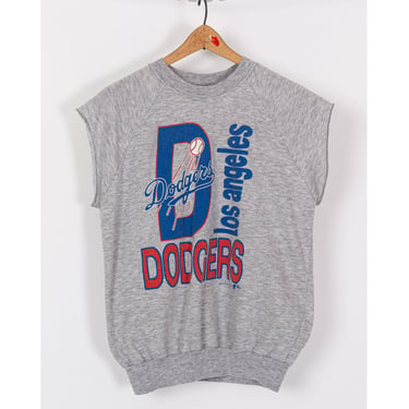 80s LA Dodgers Sleeveless MLB Sweatshirt - Large | Vintage Baseball Raglan Sleeve Muscle Shirt 
