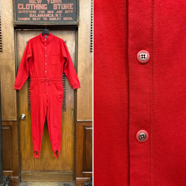 Vintage 1980’s Red Sweatshirt Streetwear New Wave Jumpsuit, 1980’s Jumpsuit, Vintage Athletic Wear, Vintage New Wave, Liz Gear, 