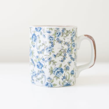 Vintage Blue Floral Mug 