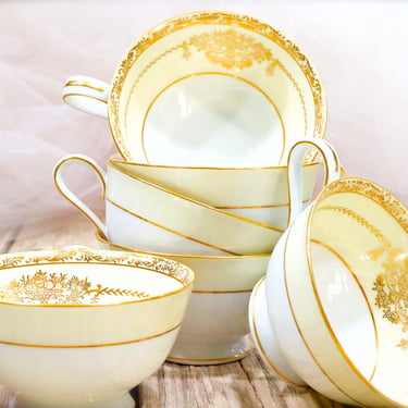 VINTAGE: 1940s - 6pc Bancroft by Nortike Teacups - Japan - Replacement, Collecting, Display, Entertaining - SKU 25-D-00032675 
