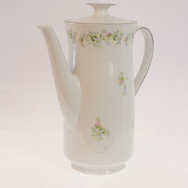 Coffee Pot | Lovely German Porcelain Coffee Pot Decorated with Spring Flowers | Great Mothers Day Gift 
