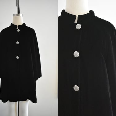 1960s Black Velvet Coat 