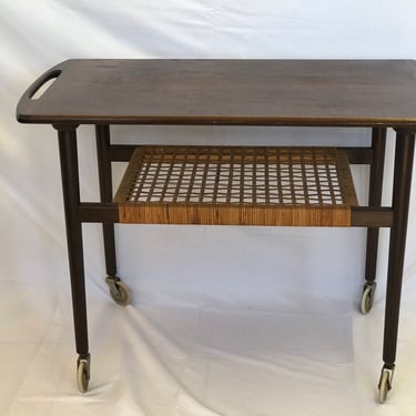 Free and Insured Shipping Within US - J Moller Danish Mid Century Modern Rosewood MCM Bar Cart Stand Table 
