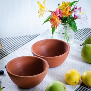 Pair of Handmade Clay Soup Bowls, Dessert Bowls, Buddha Bowl, Pasta Bowl, Christmas Gift, Handmade Pottery 