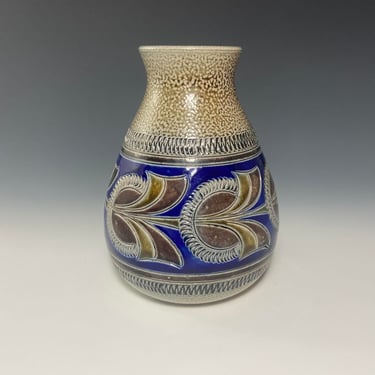 Vintage-German Westerwald Salt Glazed Pottery Vase 