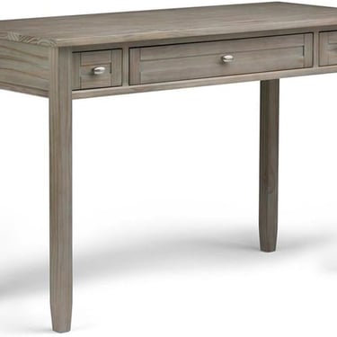 Shaker Solid Wood Transitional 48&quot;W Writing Desk in Distressed Grey FFW258-616