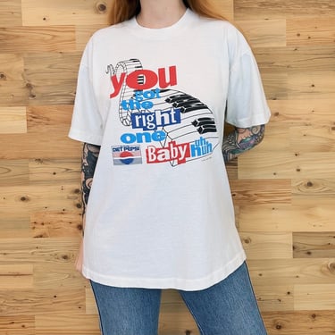 Vintage Diet Pepsi You Got The Right One Baby Uh Huh 1991 Soda Brand Commercial Tee Shirt T-Shirt 