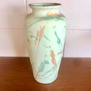 Vintage Memphis Sotsass Style 1980s Splatter Vase By Harris Potteries Chicago 