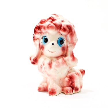 VINTAGE: Ceramic Dog Figurines - Poodle Dog - Handcrafted - Hand Painted - Gift Idea - SKU 24-C-00010645 