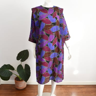 1980s Purple Silky Dress - M/L 