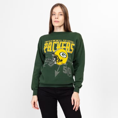 Medium 90s Green Bay Packers Sweatshirt | Vintage NFL Football Graphic Crewneck Pullover 