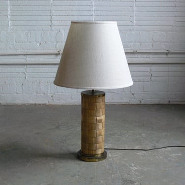 Italian Inspired Modern Brass & Bamboo Table Lamp for Raymor 