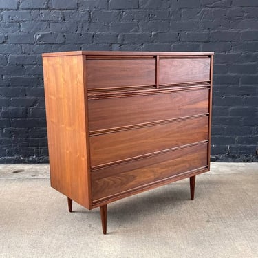 Mid-Century Modern Walnut Dresser Highboy by Dixie Furniture, c.1960’s 