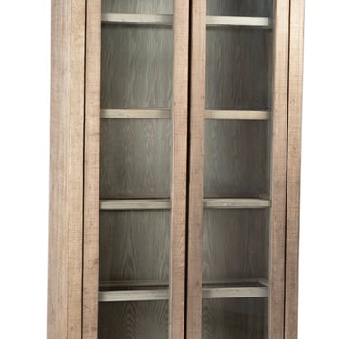 Natural Stained Light Brown Tall Glass Cabinet from Terra Nova Designs Los Angeles 