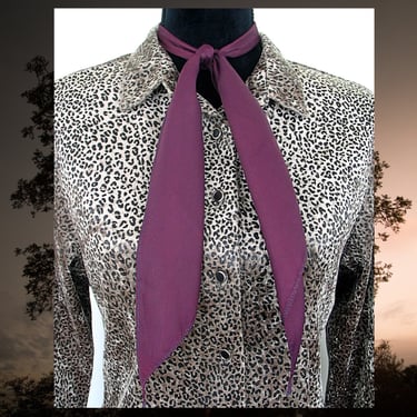 Vintage Western Neck Scarf, Neck Tie, Apache Tie, Neckerchief, Square Dance or Rockabilly, Dark Purple, Unknown Brand 