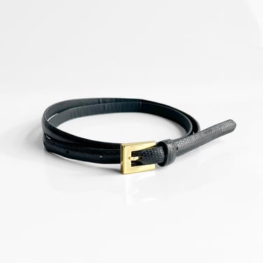 Thin Embossed Snakeskin Belt, sz. L/XL