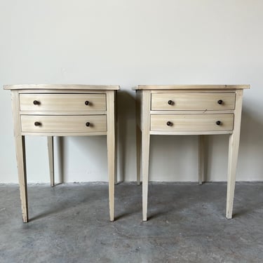 Vintage French Provincial Neoclassical - Style Two Drawers Nightstands a Pair 