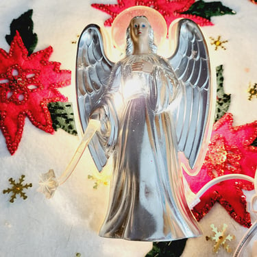 Vintage Plastic Lighted Angel Night Light or Christmas Tree Topper 