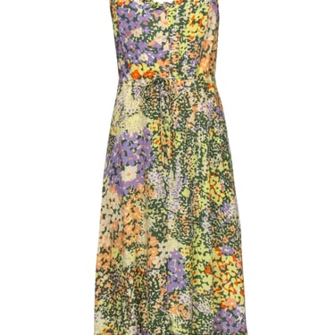 Rails - Multicolor Floral Print Midi Dress w/ Ruffles Sz S