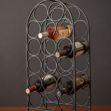 Black Cast Iron Mid Century Modern Wine Rack by Arthur Umanoff for Shaver Howard 