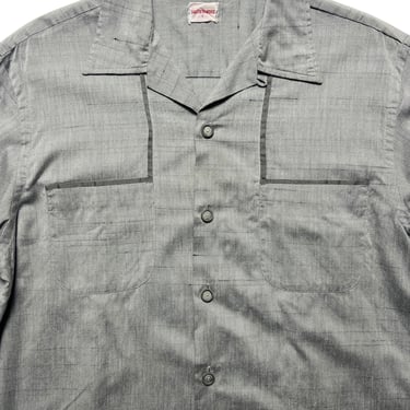 Vintage 1950s SAKS Atomic Fleck Sport Shirt ~ M to L ~ Loop / Camp Collar ~ VLV / Elvis ~ 