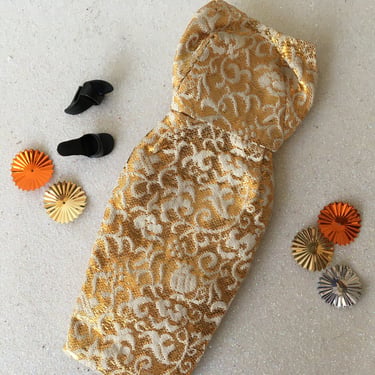 60's Vintage Barbie Gold Sheath Dress, Gold Brocade, | Luckduck - Atlanta,  GA | ATTIC
