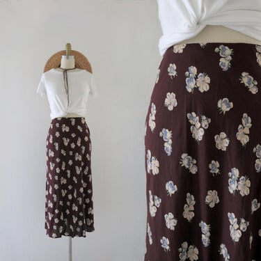 chestnut floral wrap skirt - 24 