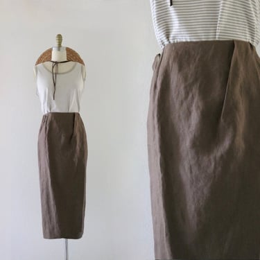 chocolate linen wrap skirt - 26 