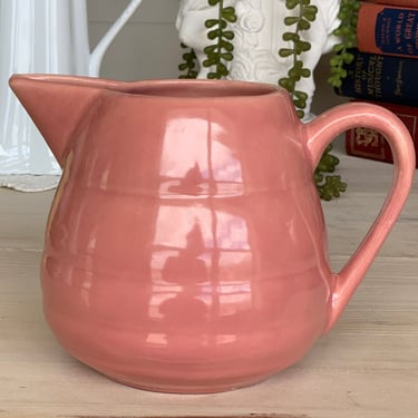 Bauer Gloss Pastel Pink Pottery Pitcher 5 Inch 