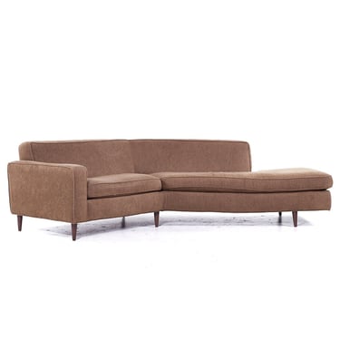 Thayer Coggin Mid Century Angle Bumper Sofa - mcm 