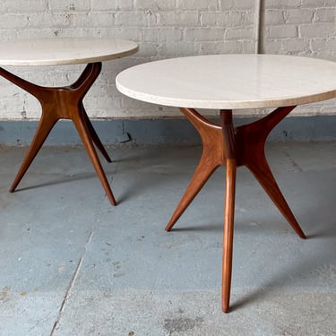 Pair of Round Trisymmetric Side Tables after Vladimir Kagan