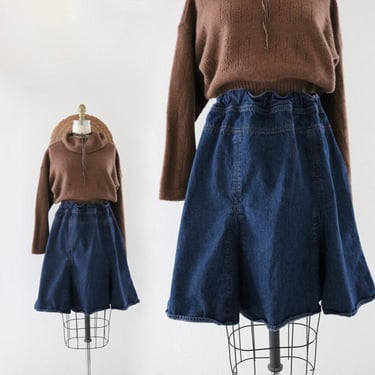 full denim skirt 26-34 - vintage y2k blue jean womens short flutter skirt 