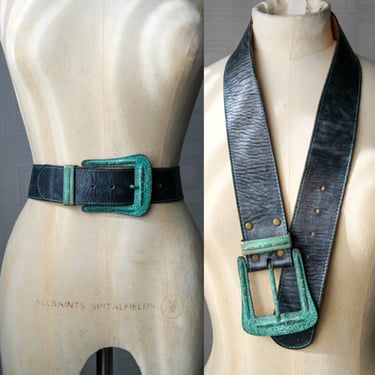 Jenny & The Boys Vintage Leather Belt Vintage Handmade Jenny & The Boys Brown Leather Boho Belt w  main image 2