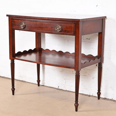 Baker Furniture French Regency Louis XVI Inlaid Mahogany Two-Tier Buffet Server or Tea Table