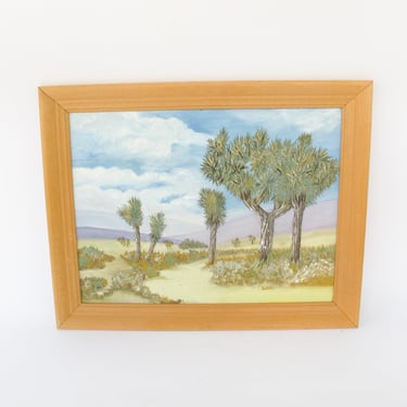 Yucca Valley Desert Landscape Original Painting - Signed EJ Ellis 